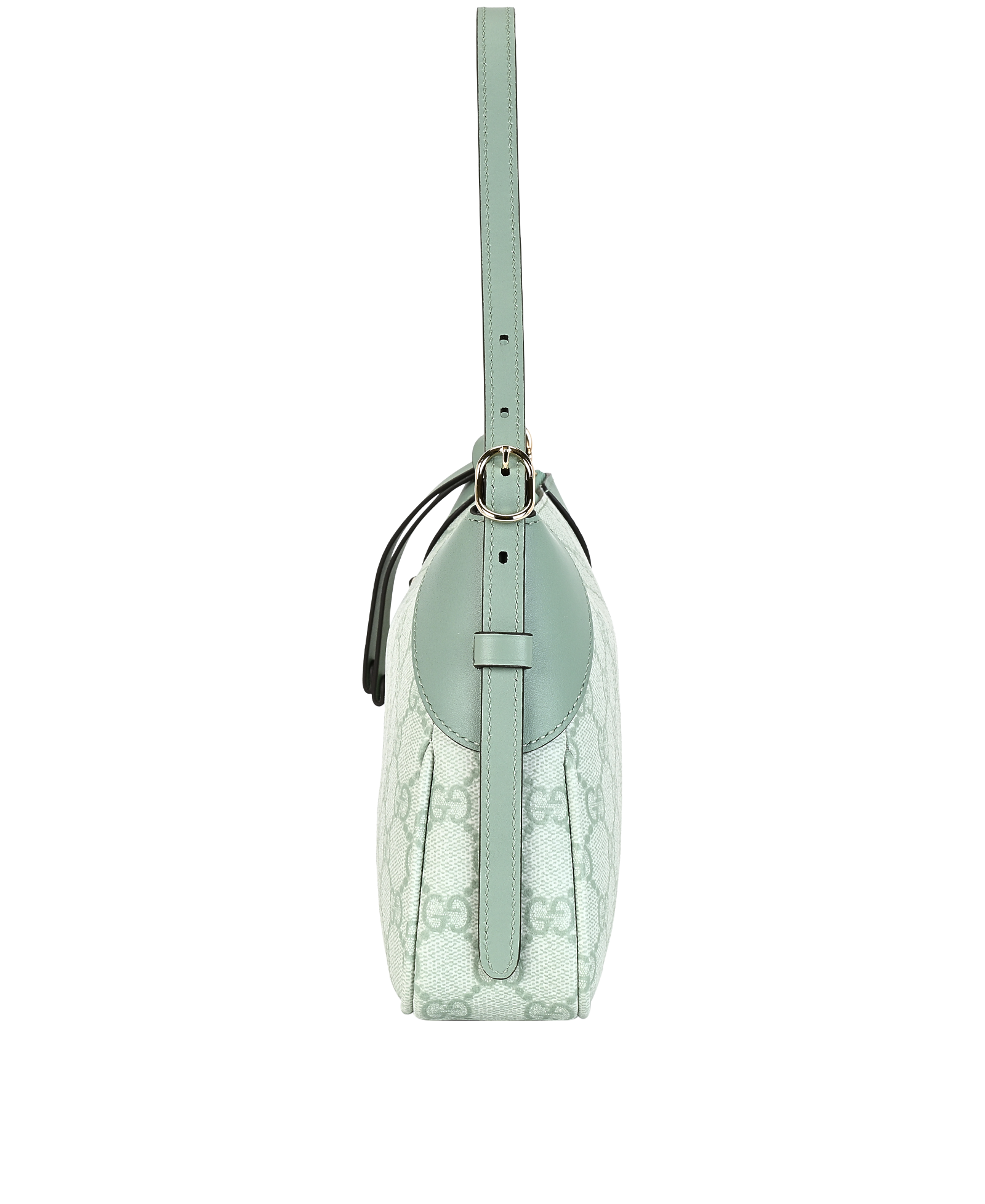 GG Emblem Small Shoulder Bag, &pound;750, Handbags, Green, Canvas, Bottom view